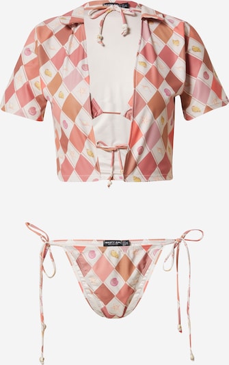 Bikinis iš Nasty Gal, spalva – oranžinė / rožių spalva / balta, Prekių apžvalga