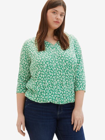 Tom Tailor Women + Blouse in Green: front