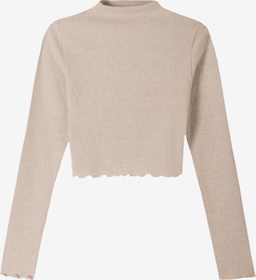 Pull-over Bershka en beige : devant