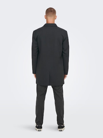 Only & Sons Between-Seasons Coat 'Adam' in Black