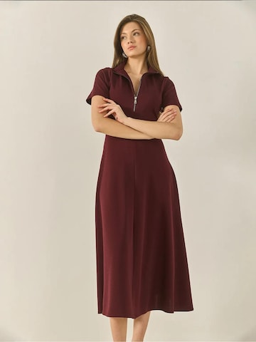 Bianco Lucci Jurk in Rood: voorkant