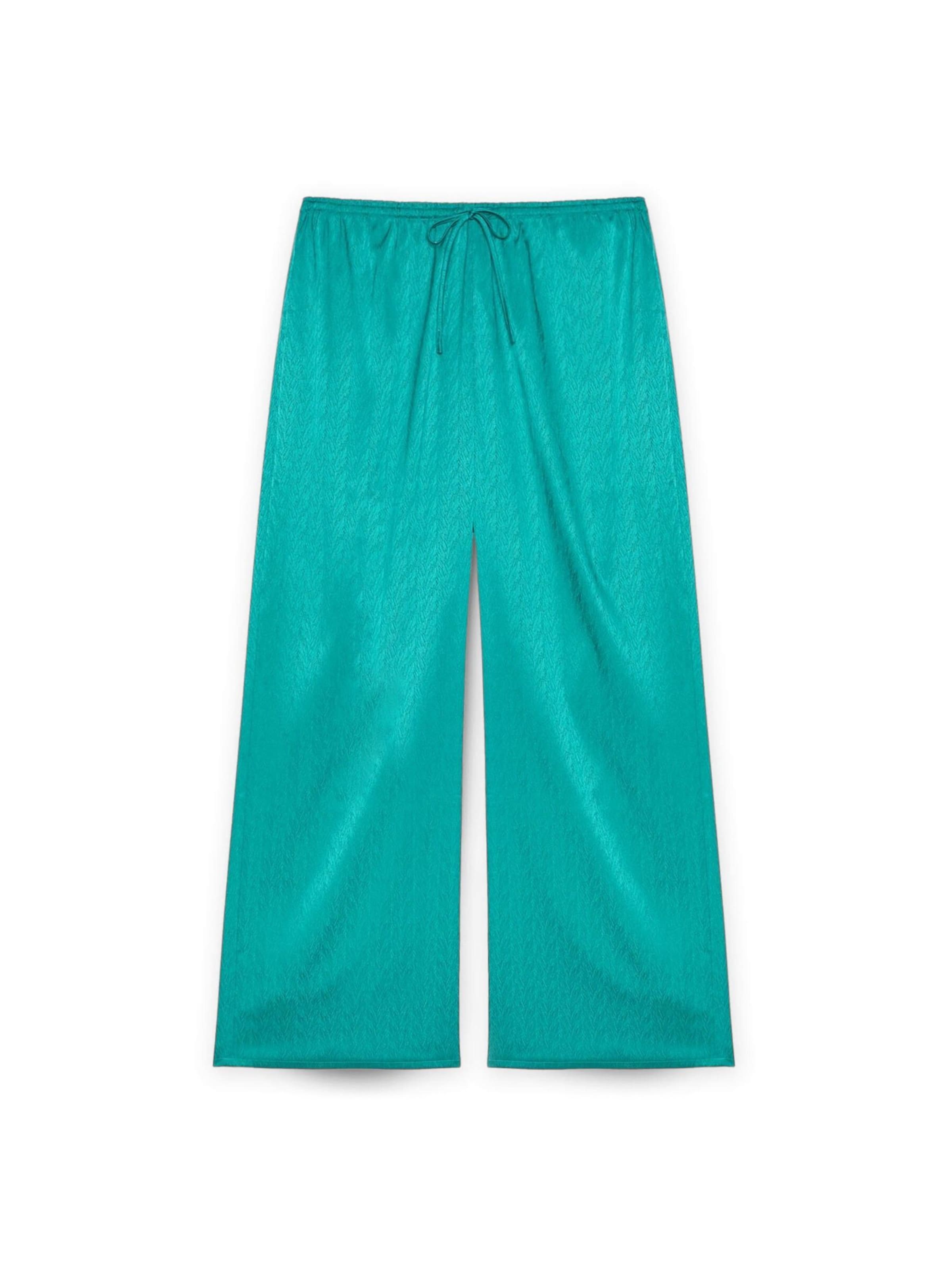 Fiorella Rubino Wide leg Broek in Groen: voorkant