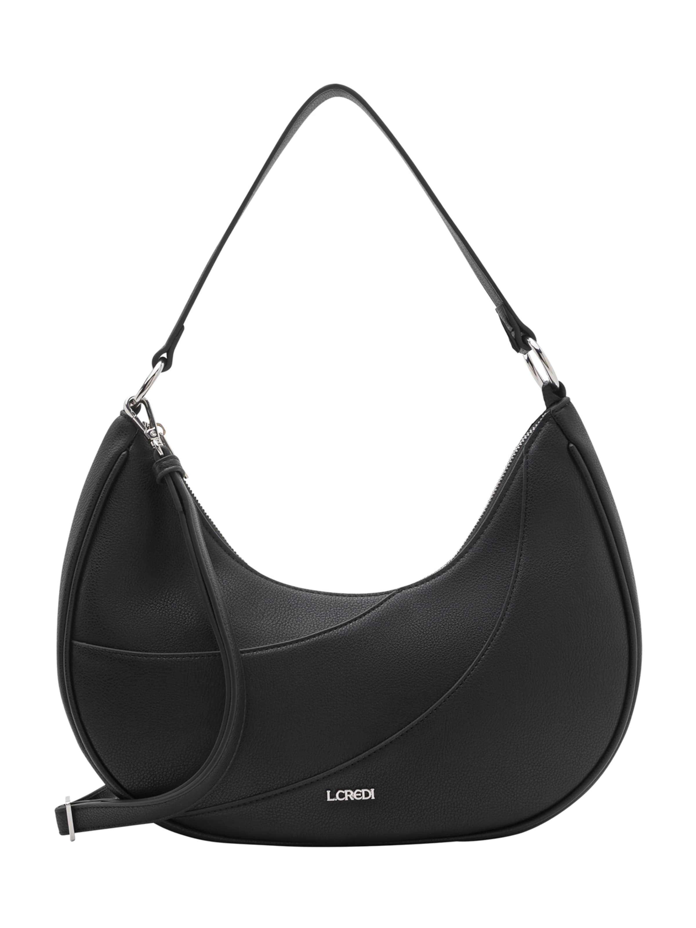 L.CREDI Shoulder bag 'Ornella' in Black: front