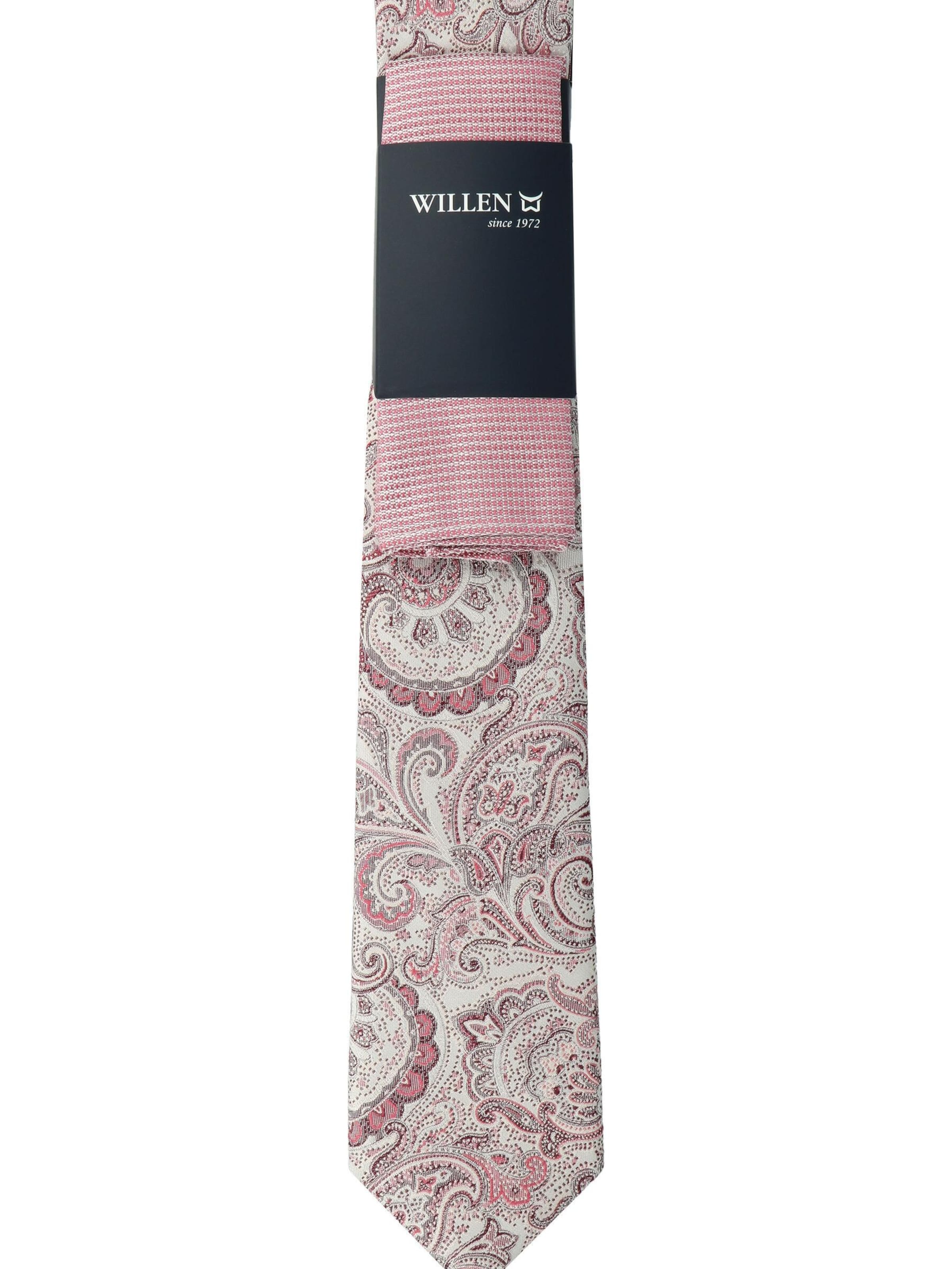 WILLEN Tie 'Paisley / Uni' in Purple