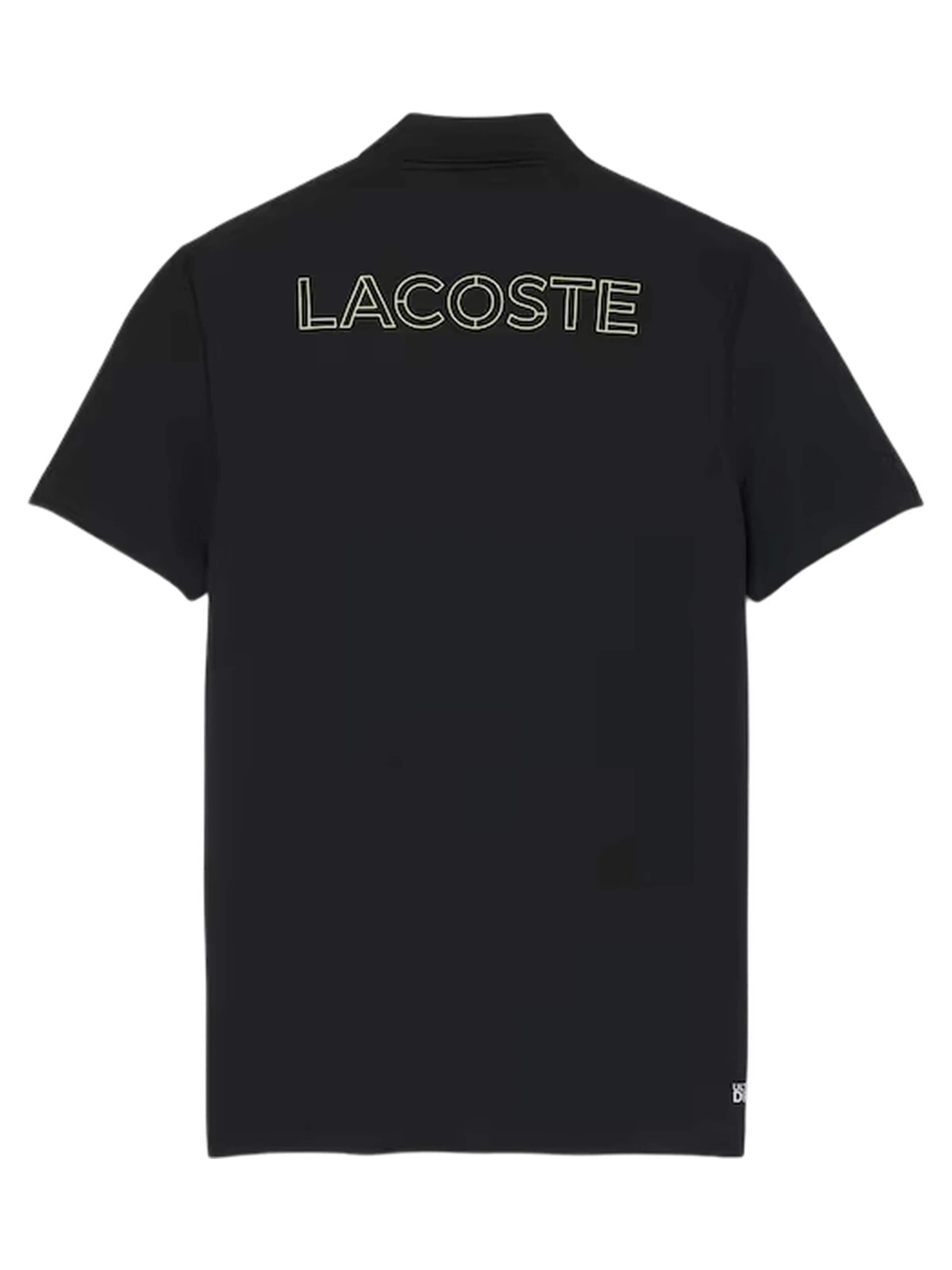 LACOSTE - Camiseta 'Polo lacoste negro back logo ultra dry polo shirt' en negro