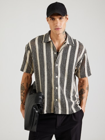 JACK & JONES Comfort fit Button Up Shirt 'JORBellagio' in Black: front
