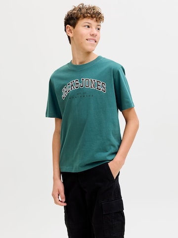 Jack & Jones Junior Μπλουζάκι 'JJECaleb' σε πράσινο: μπροστά