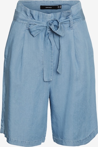 VERO MODA Kalhoty se sklady v pase 'Vivian Aneve' – modrá: přední strana