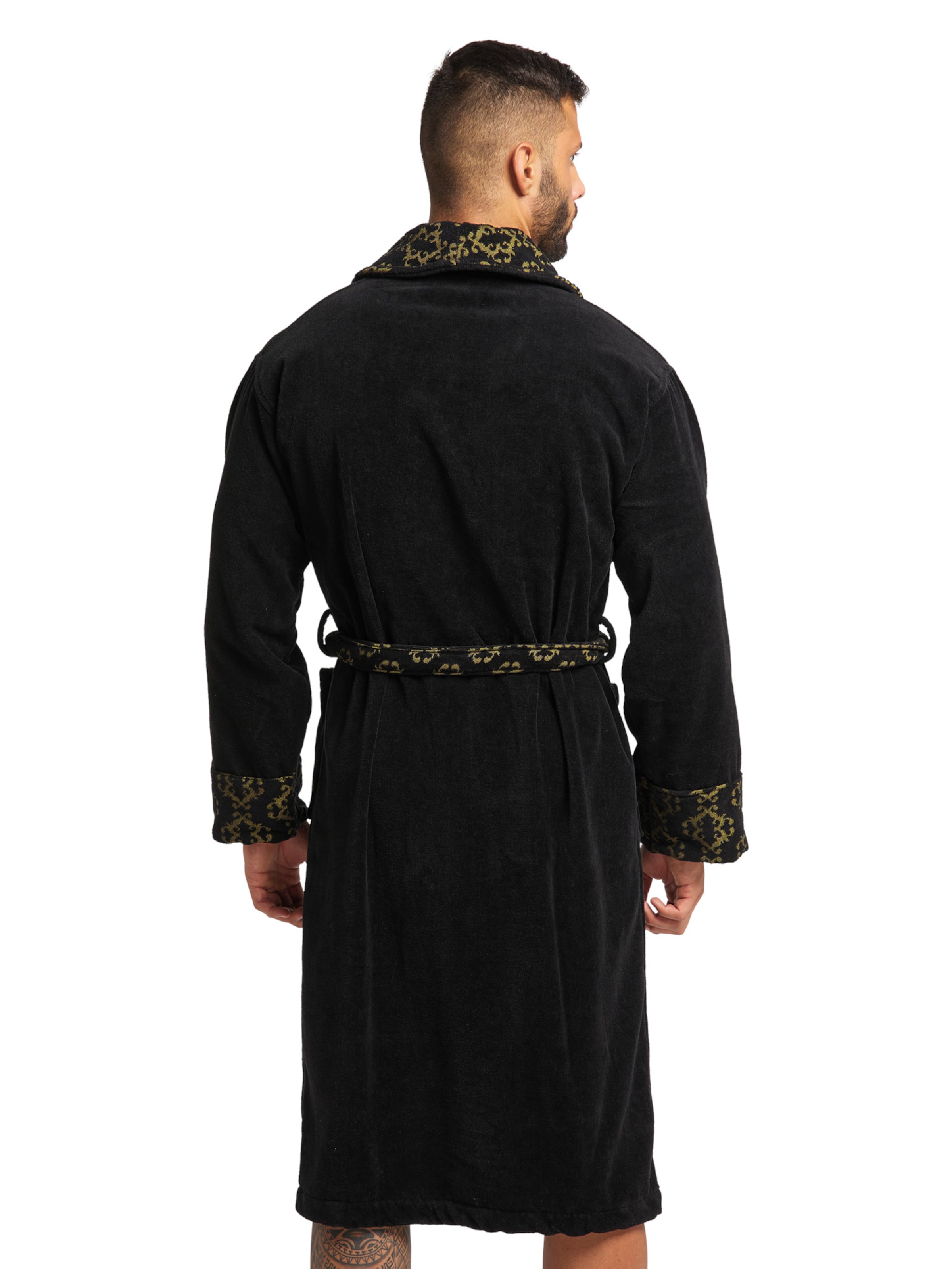 Carlo Colucci Bademantel 'Raffael' in Schwarz