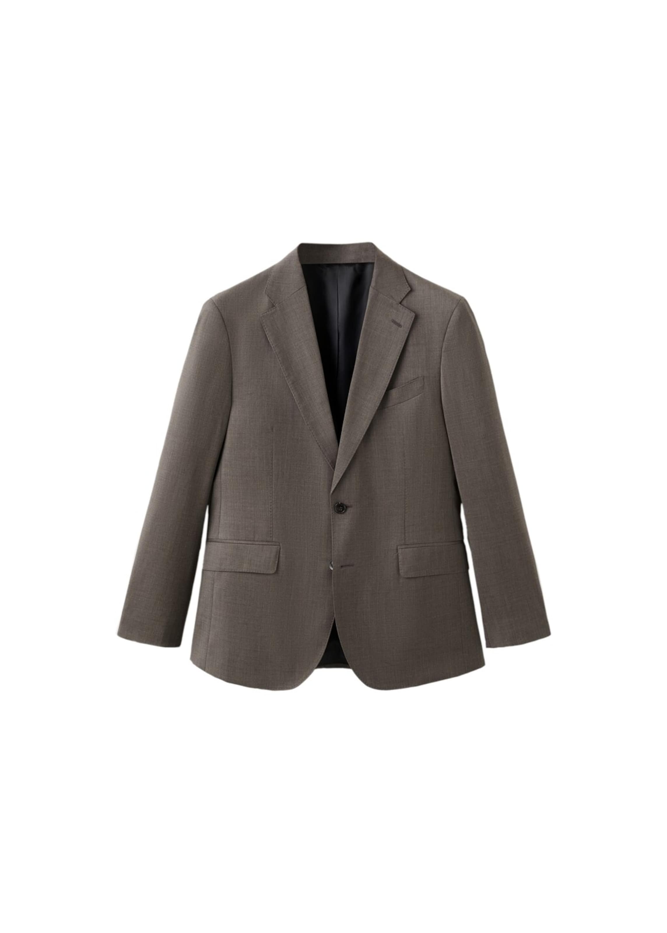 MANGO MAN Slim fit Business Blazer 'Venecia' in Brown: front
