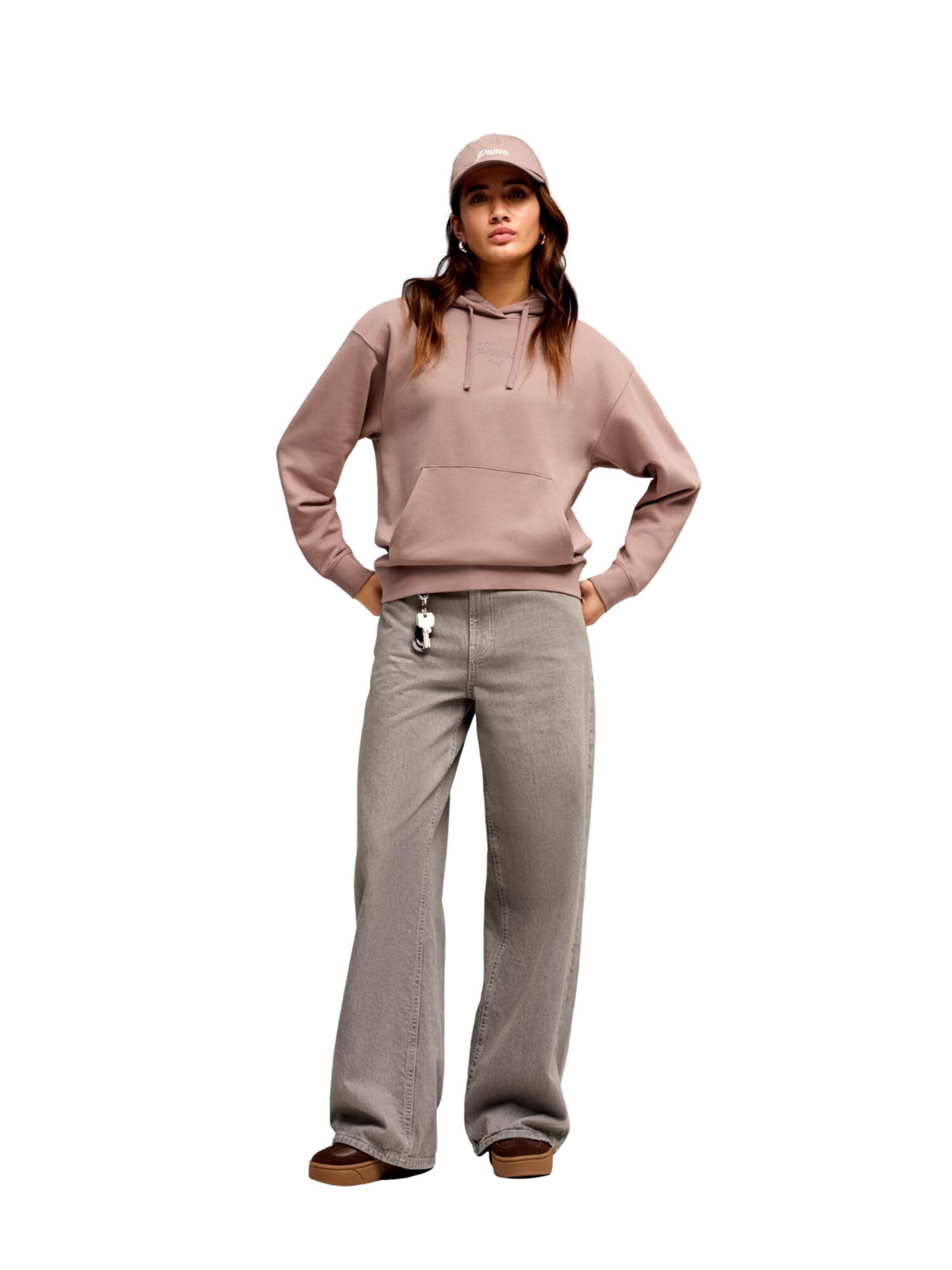 PUMA Sweatshirt 'ESS SCRIPT COMFORT' in Braun