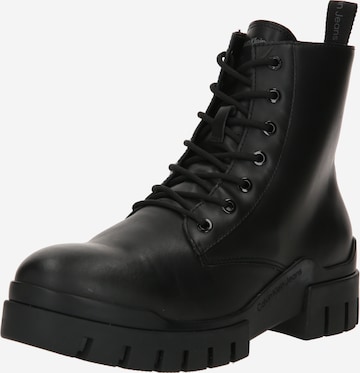 Calvin Klein Jeans - Botas com atacadores em preto: frente