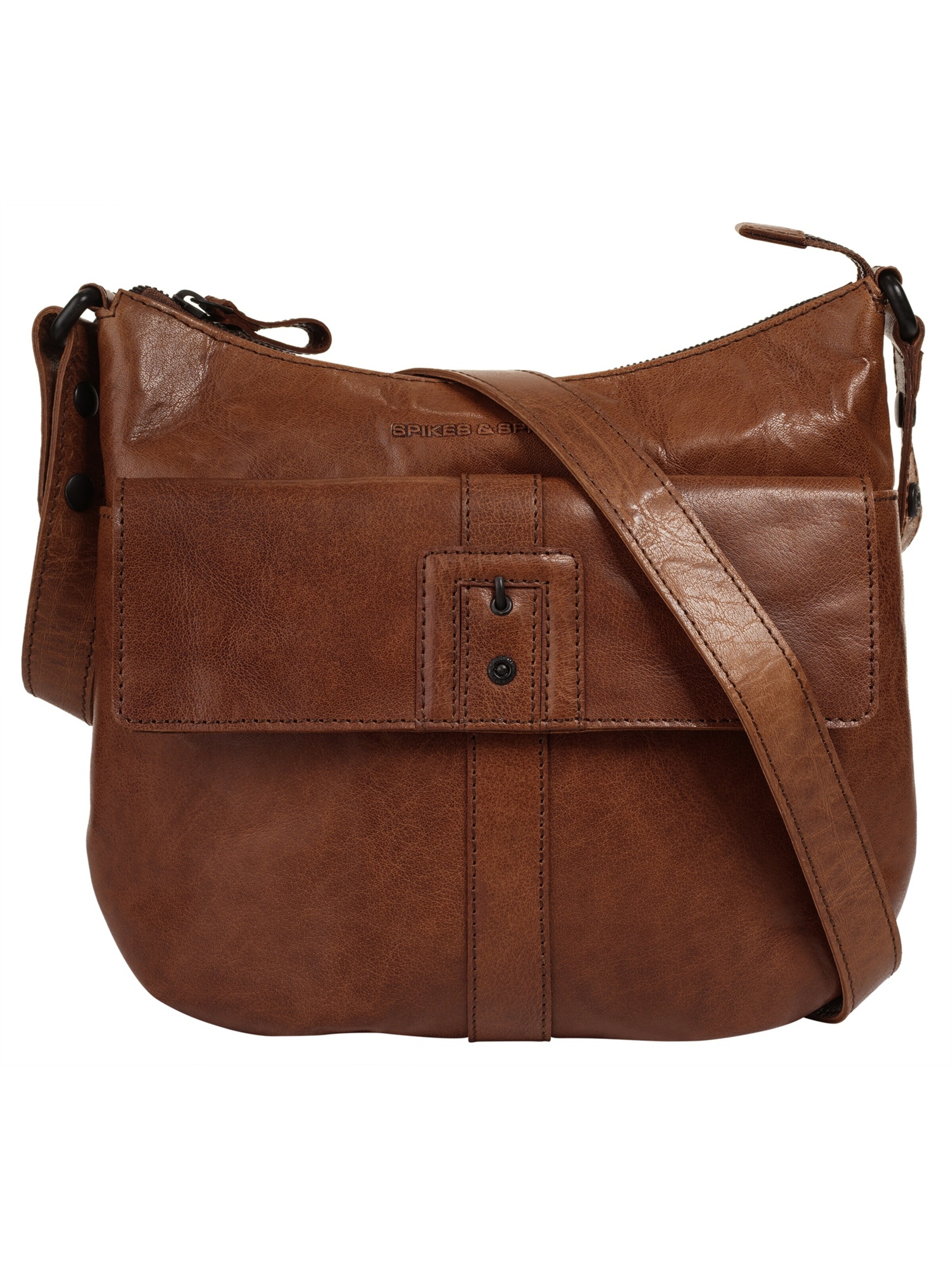 Spikes & Sparrow - Bolso de hombro en marrón: frente