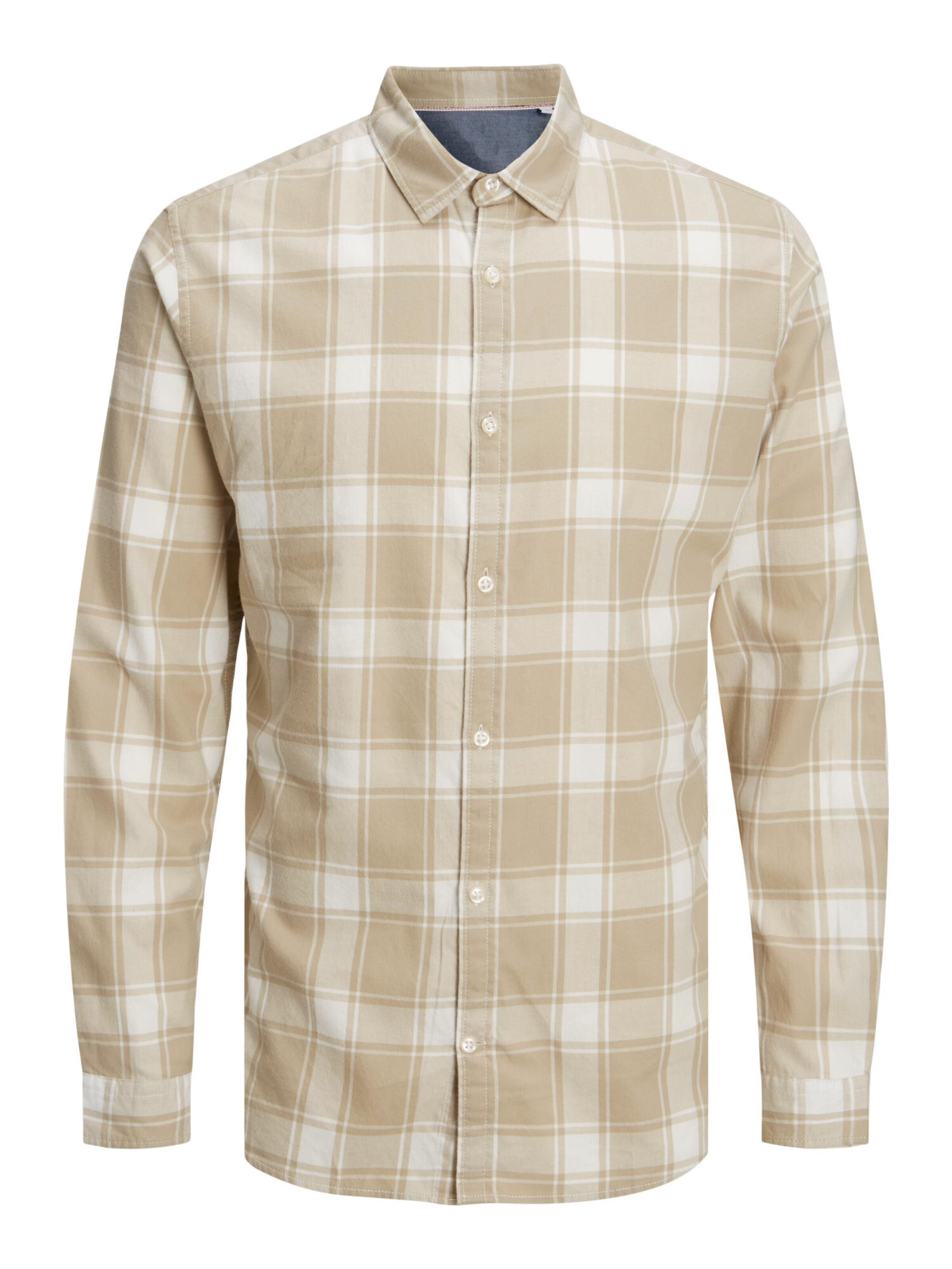 JACK & JONES - Camisa 'GINGHAM' em bege: frente