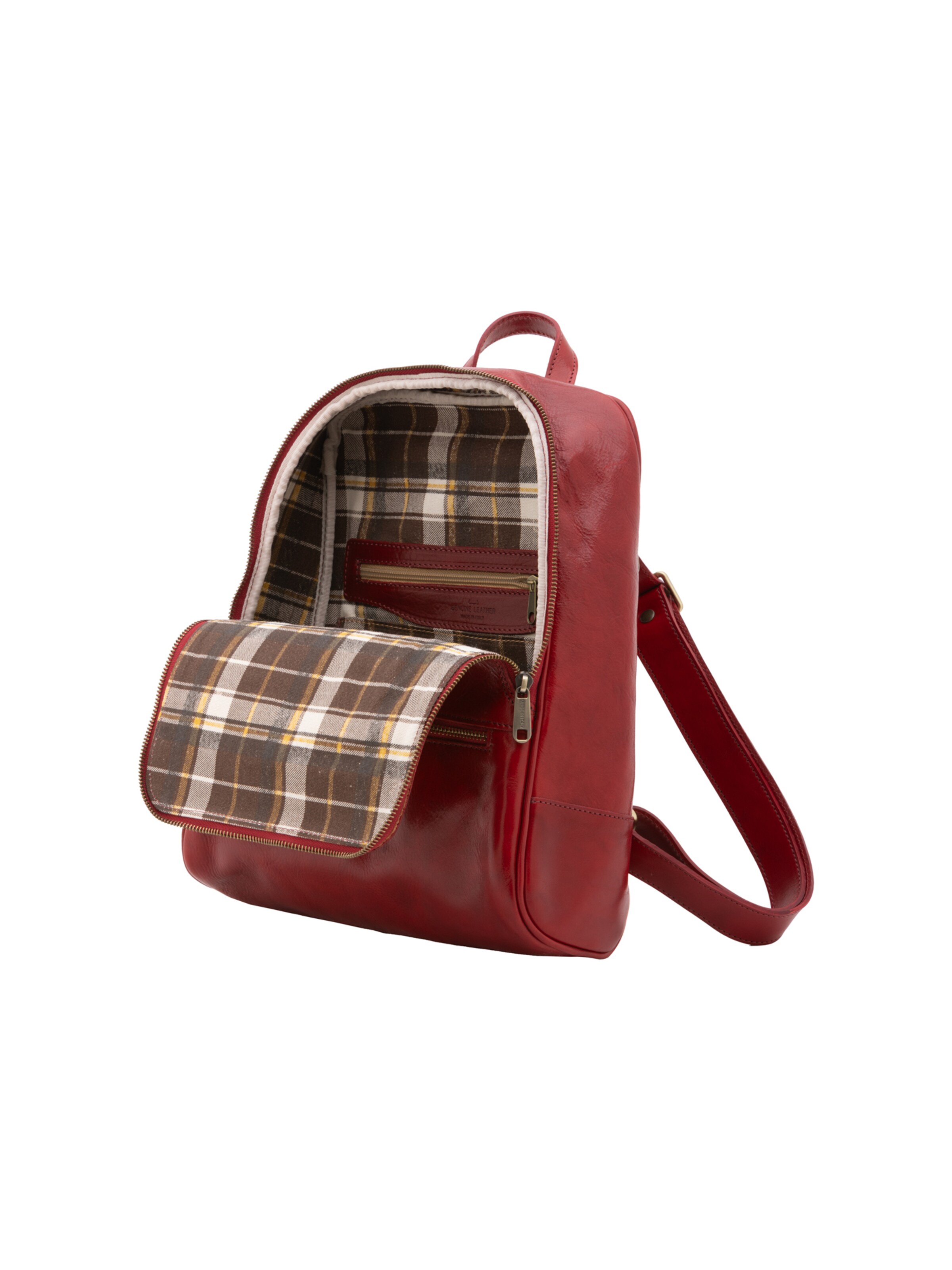Borsa a spalla 'Zaino Silvanae Vera Pelle - Donna Chiusura Zip Tracolla Regolabile' di I Fratelli in rosso