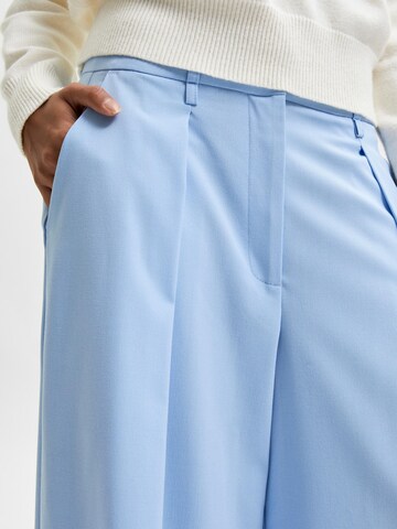 SELECTED FEMME Wide leg Pleat-Front Pants 'Charlotte' in Blue