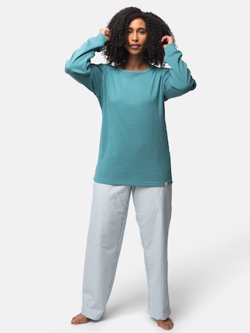 greenjama Pajama Shirt 'Derby-Rib' in Green