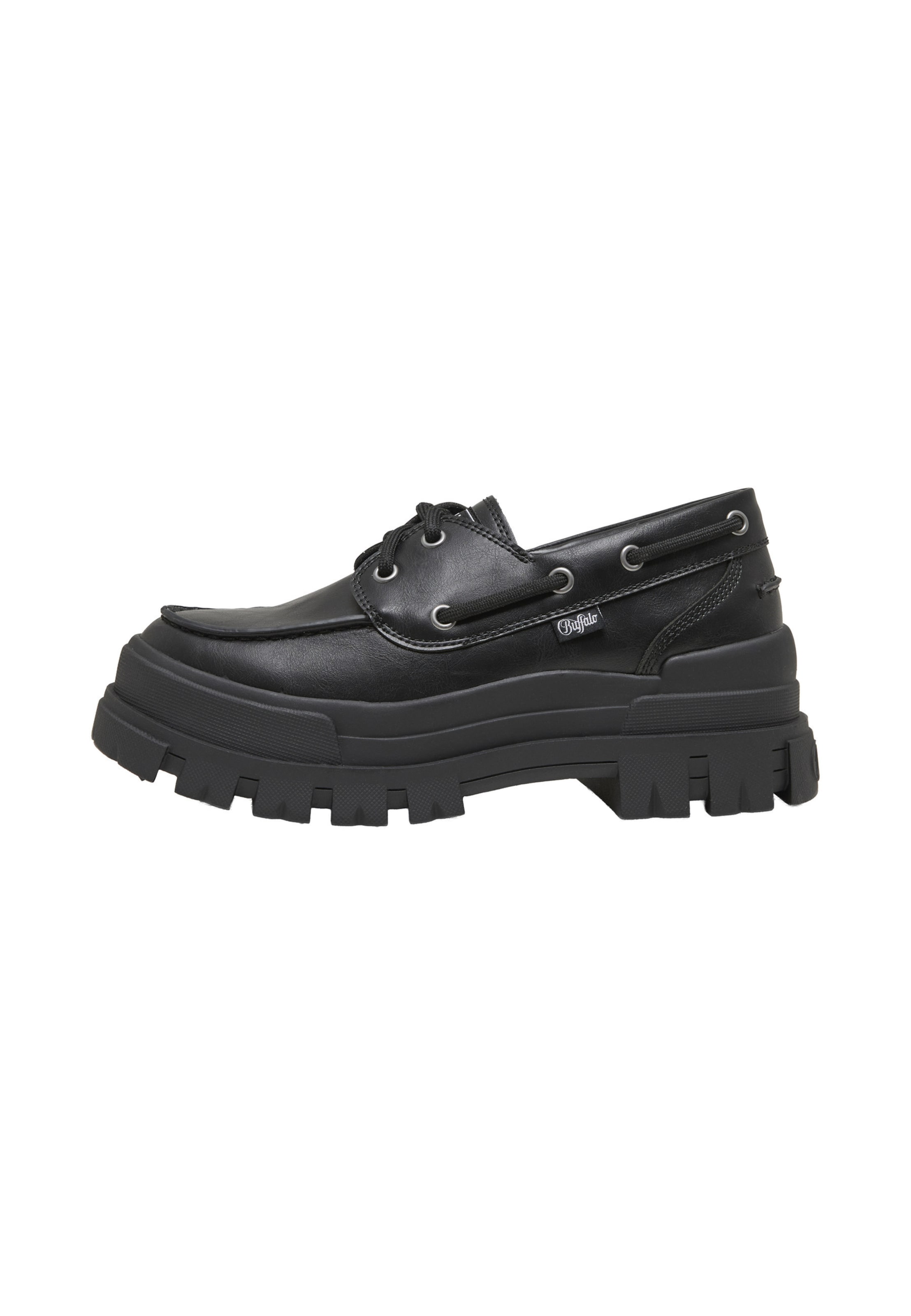 BUFFALO - Mocassins 'Aspha' em preto: frente