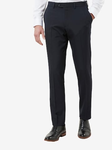 Next Slimfit Pressveckad byxa i blå: framsida