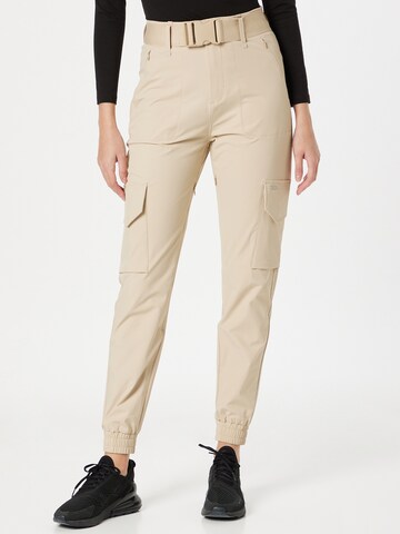 aim'n Tapered Workout Pants in Beige: front