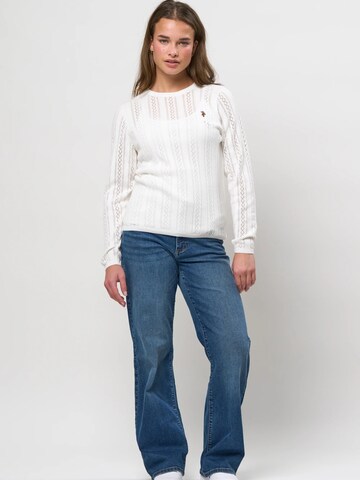 U.S. POLO ASSN. Trui 'UWMynthe' in Wit