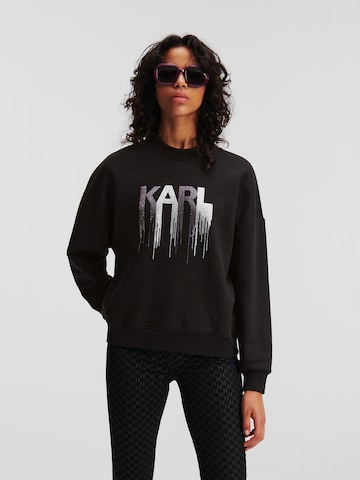 Sweat-shirt 'Rhinestone' Karl Lagerfeld en noir : devant