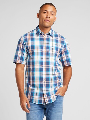 WRANGLER Regular fit Button Up Shirt 'SS 1 PKT SHIRT' in Blue: front