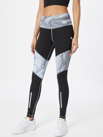 Skinny Pantalon de sport PUMA en noir : devant