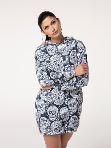 Robe oversize 'Skull Flower' Mr. Gugu & Miss Go en gris : devant