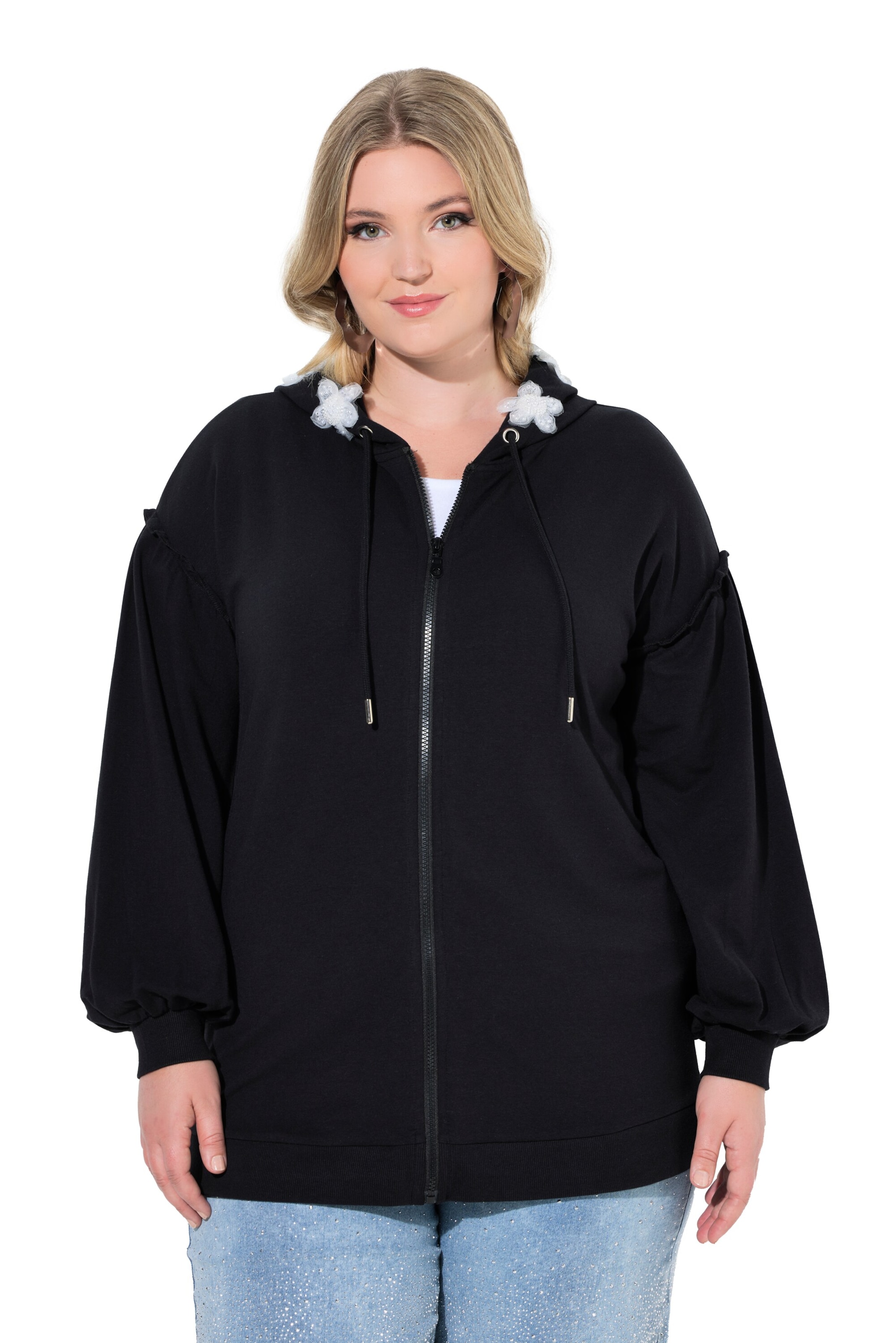 MIAMODA Sweatvest in Zwart: voorkant