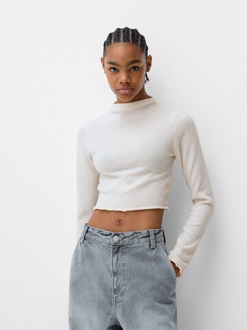 Pull-over Bershka en beige : devant