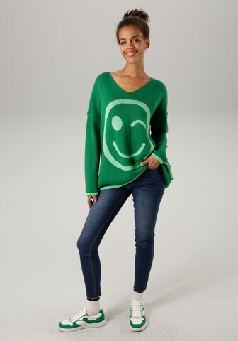 Aniston CASUAL Oversized Sweater in Green