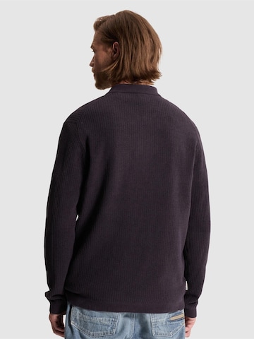 CAST IRON - Jersey 'Pullover with zip polo collar and chest pocket' en lila