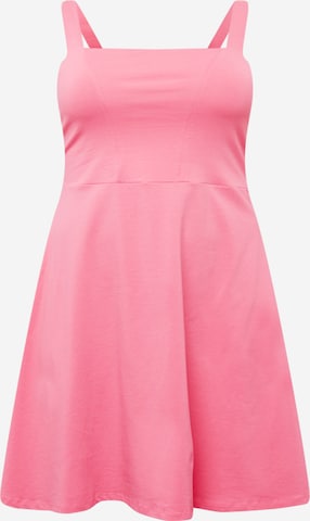 PIECES Curve Šaty – pink: přední strana