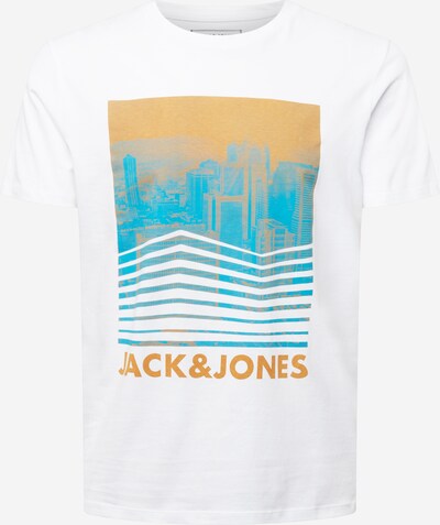 JACK & JONES Majica u tirkiz / med / bijela, Pregled proizvoda
