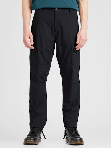 Carhartt WIP Loosefit Cargobroek 'Aviation' in Zwart: voorkant