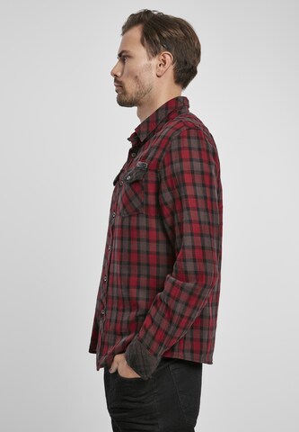 Brandit Comfort fit Button Up Shirt in Red