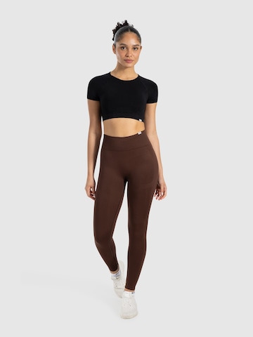 Smilodox Skinny Leggings ' Infinite Batik Scrunch ' in Braun