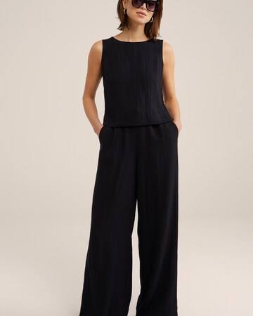 WE Fashion Wide leg Broek in Zwart