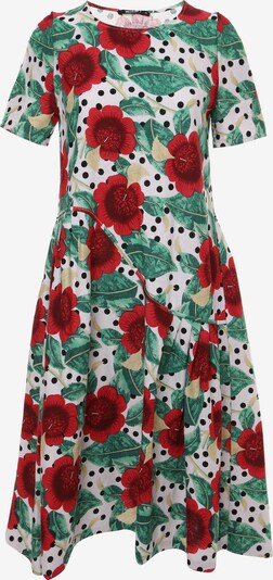 Madam-T Sommerkleid 'SARINDA' in grün / rot, Produktansicht