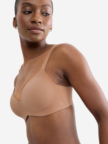 SLOGGI T-Shirt Soft-Cup-BH ' Blue ZERO Feel 2.0 THE UP ' in Braun