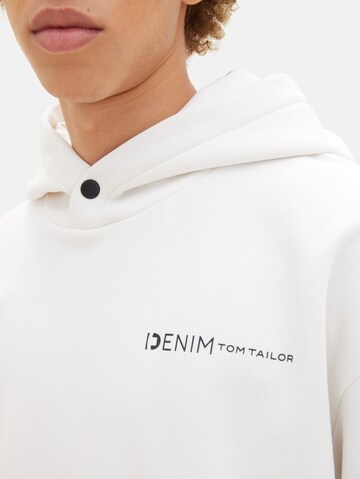 TOM TAILOR DENIM Sweatshirt in White