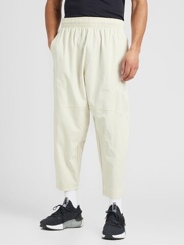 UNDER ARMOUR Regular Sports trousers 'Unstoppable Airvent' in White: front