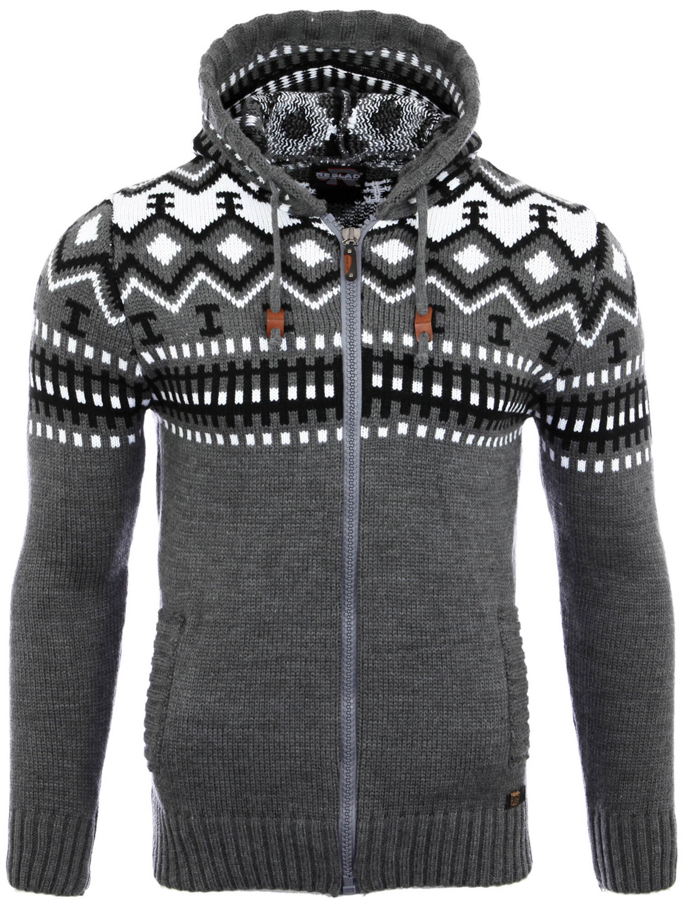 Reslad Knit Cardigan 'RS3104' in Grey: front