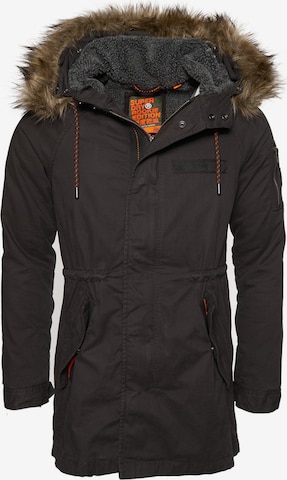 Superdry Winterjas 'Mountain Rookie Aviator' in Zwart: voorkant