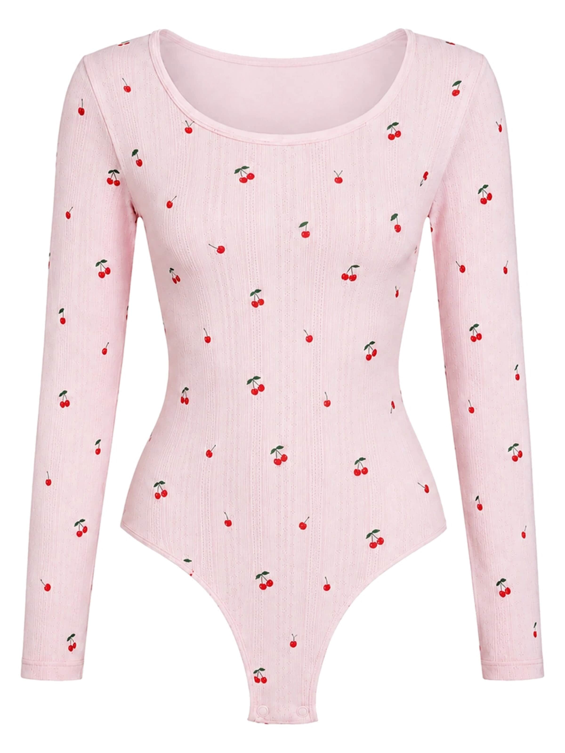 cfab Shapingbody 'Longsleeve Bodysuit Sculpting Shapewear with String' in Roze: voorkant