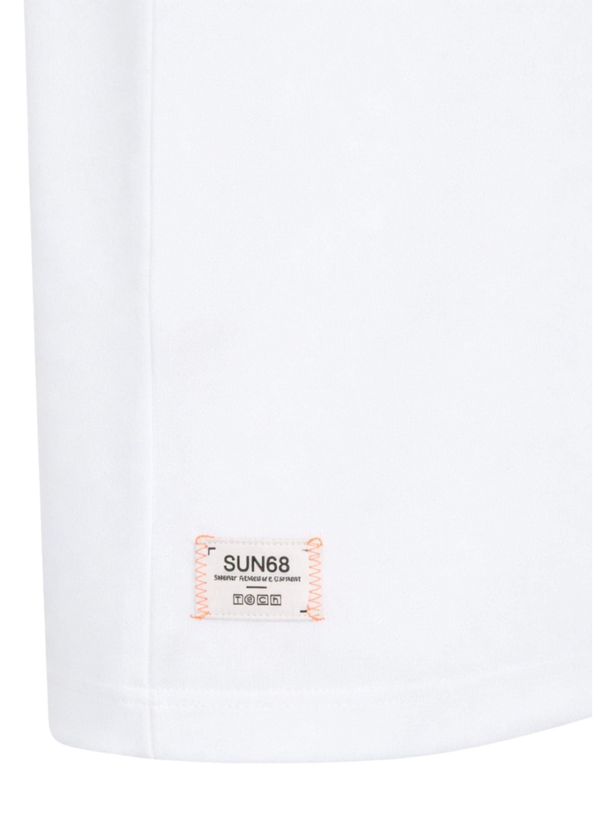 SUN68 Shirt 'White stretch pique T-shirt' in Wit