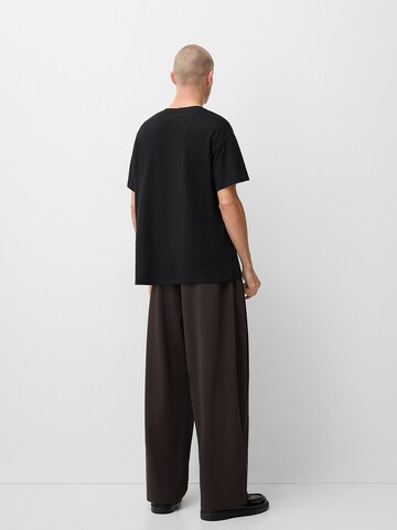 Bershka Szeroka nogawka Cygaretki w kolorze brązowy