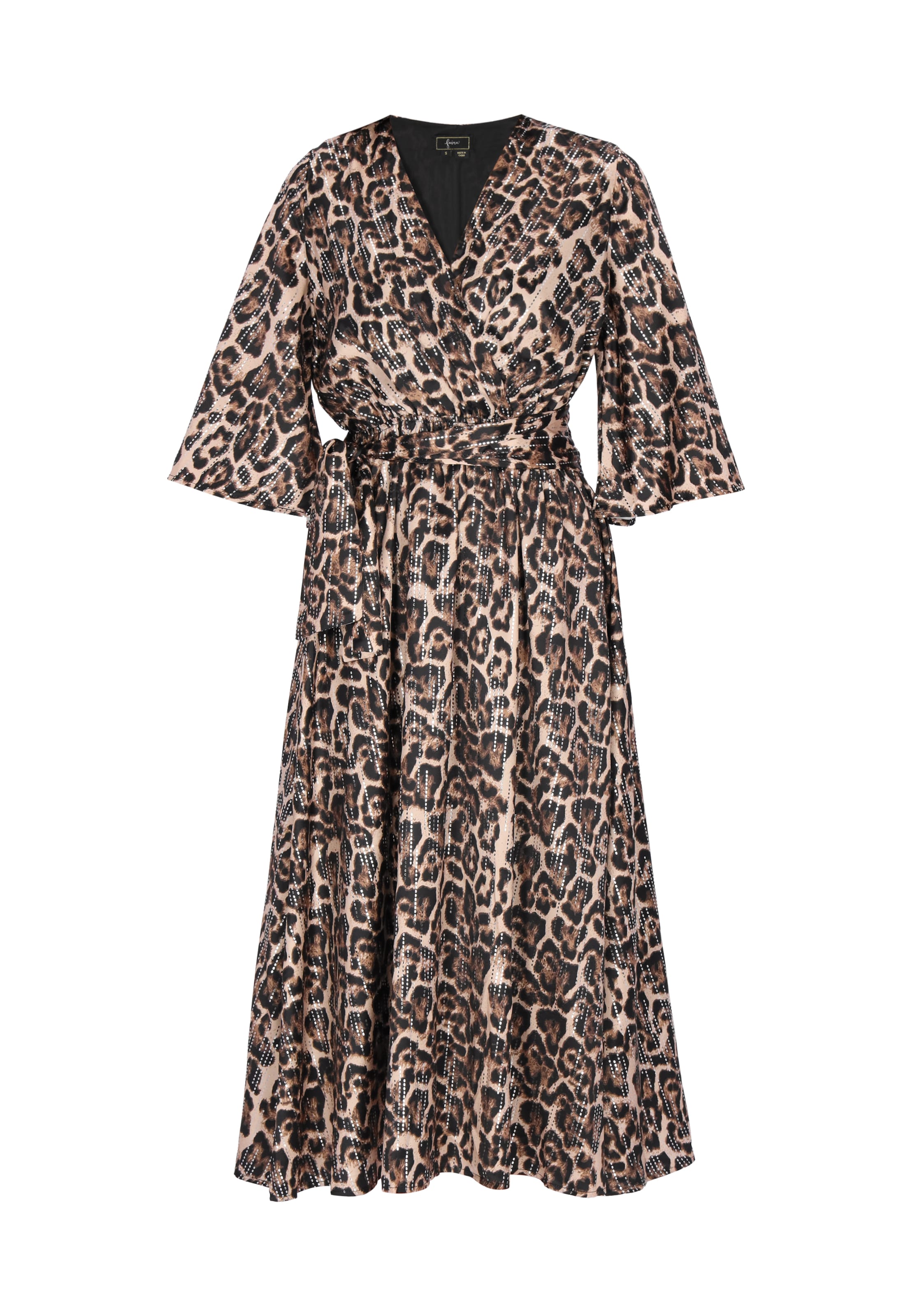 faina Jurk 'Festive' in Beige: voorkant