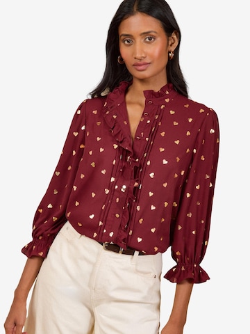 Camicia da donna di love & roses in rosso: frontale